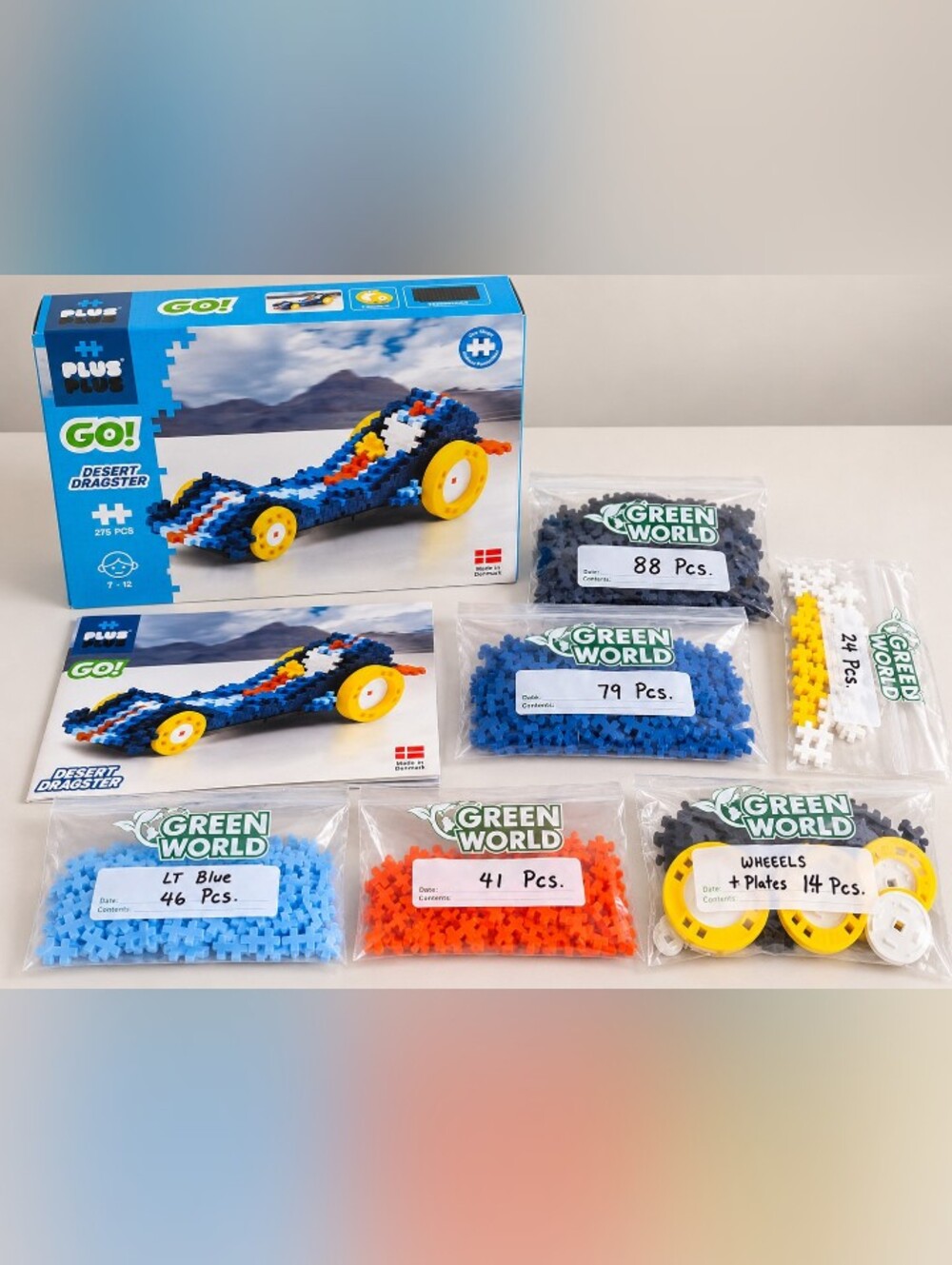 PlusPlus GO! Desert Dragster 275 Pc Building Set Complete + Extra Pieces Denmark